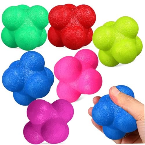 INOOMP 6stücke Teiliges Sechseckige Langlebige Reflexbälle Für Hand-Auge-koordinationstraining Vielseitig Einsetzbar Indoor Trainingsbälle Für Sport Übung Und Geschicklichk