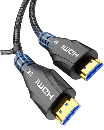 Cratree Short HDMI 2.1 Cable 1.5FT/0.5M - 8K Ultra High Speed HDMI Cable,48Gbps,8K 60hz,4K 120hz,Braided,eARC - Compatible for HDTV,PS5,PS4,Blu-ray,Xbox