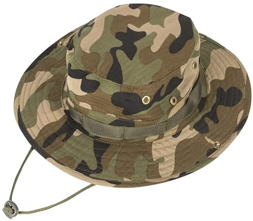 SALGIA Sonnenhut Damen Herren, Sonnenhut Uv Schutz 50, Boonie Hat, Fischerhut Outdoor, Outdoor Wanderhut Faltbar Breite Krempe, Geeignet zum Angeln, Jagen, Camping, Wandern(Grün)