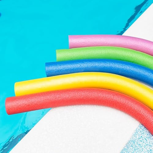 FORZA Frites de Piscine de Natation | Mousse EVA à Haute Densité | Aide à la Natation Flottante et Durable pour Adultes et Enfants | 5 Couleurs Vives