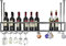 Botellero industrial colgante de metal negro para botellas de vino montado en el techo con almacenamiento de vasos, perfecto para cocina, bar, restaurante, nización debajo del armario