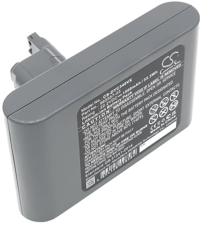 TECHTEK Battery 1500mAh compatible with [Dyson] DC31 Animal, DC34, DC34 Animal, DC35, DC35 Multi floor, DC44 DC45, DC45 SV, DC56 replaces 202932-01, 202932-02, 202932-05, 202932-06, 917083-01, 965557
