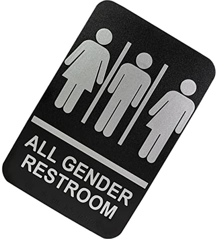 COOPHYA All Gender Toiletten Schild mit Braille und Stilvolles Hinweisschild für Restaurants und Einrichtungen Installieren und Geeignet für Jede Raumgestaltung