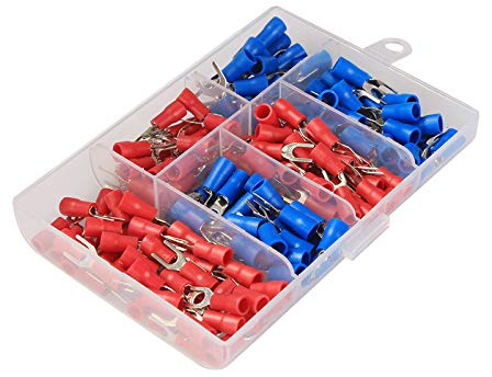 190Pcs Crimp Terminal Spade Fork Connector Wire Connector Insulated Cord Pin End Crimping Terminal Assorted kit