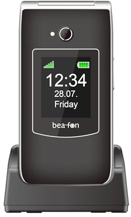 Beafon, SL645, Silverline, Seniorenhandy mit SOS Notruftaste, Klapphandy, XXL Innendisplay 2,8 Zoll(7,11cm)/ XXL Farbaußendisplay 1,77 Zoll(4,49cm), Kamera 3,0 MP, IP54