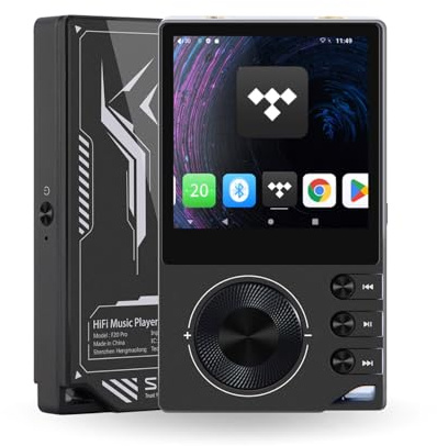 Surfans F20 Pro Android Hi-Res MP3 Player Digital Audio Player with Dual ESS9018 DAC,DSD512, Spotify & Tidal Support, WiFi & Bluetooth LDAC, 4.4mm Balanced 500mW Output, 1TB Expandable, black