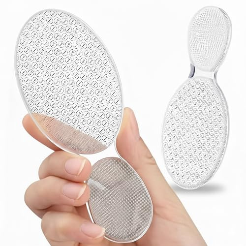 Sun&Beam Nails Glass Foot File with Case 5mm Thick Nano Glass Heel Callus Remover with 2 Grit Zones for Dry Rough Feet (Callus Care File)