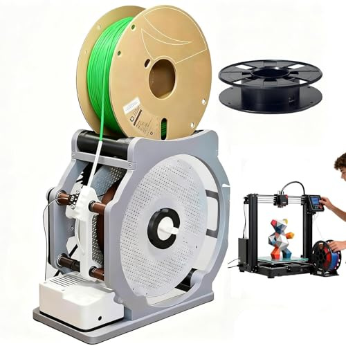 Electric Spool Winder with Auto Start/Stop, Adjustable Tension and Direction, for Filament, Wire, Yarn, and Thread