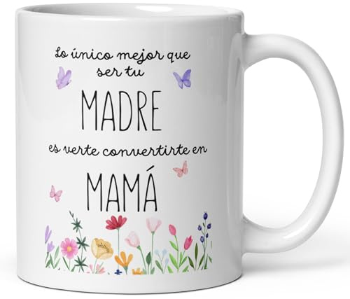 Mugy Taza Mama Primeriza | Regalo Primer Día de la Madre | Regalos Mama Primeriza Originales | Taza Madre Primeriza | Regalo Embarazada | Cerámica 350 ml