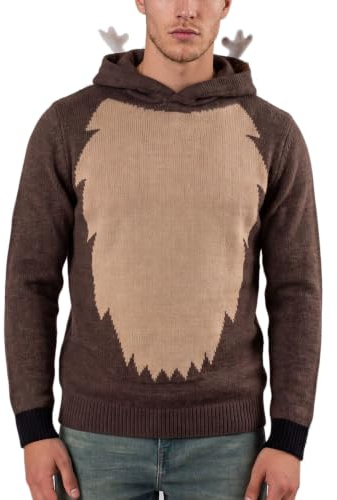Xact novità Maglione Natalizio con Cappuccio da Uomo