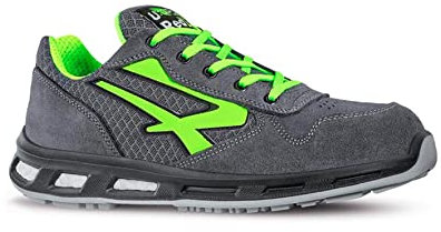 U-Power Red Lion Point, Unisex-Sicherheitsschuhe, leichte, flexible, pannensichere Lederturnschuhe, mit Infinergy-Einsatz, mit Aluminium-Zehenkappen - Grey & Green 39