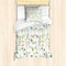 ABAKUHAUS Blumen Bettbezug Set für Einzelbetten, Herb Flowers Aquarelle, Milbensicher Allergiker geeignet mit Kissenbezug, Weiß Grün