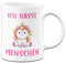Tassenbrennerei Tasse Ich Hasse Menschen mit Einhorn Kaffeetasse mit Spruch lustig (Weiß)