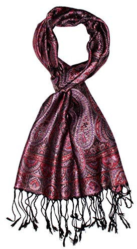 Lorenzo Cana Luxus Seidenschal für Männer Schal 100% Seide gewebt Herrenschal elegant Paisley Muster Weinrot 7864111