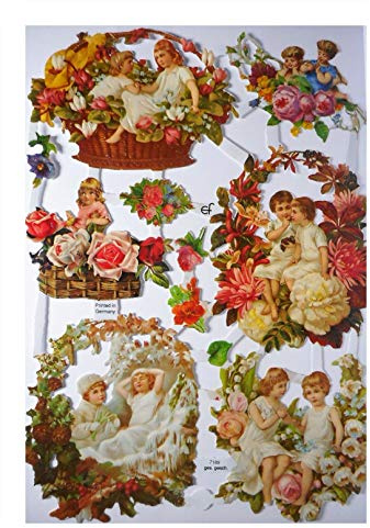 Glanzbilder EF 7189 Kinder Blumenkorb Blume Rose Posiebilder Deko 830