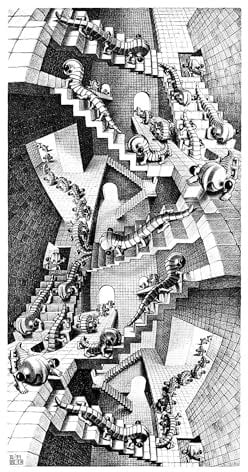 PGM Kunstdruck M, C, Escher - Treppenhaus 45x79cm