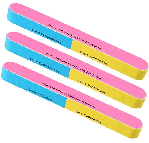 7 in 1 Nail File buffer assorted grit salon buffing (3x files)