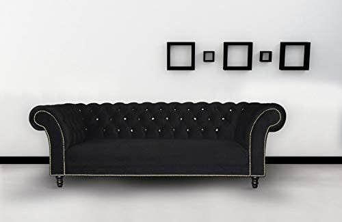 jvmoebel Chesterfield Sofa Polster Leder Couchen Sofas Garnitur Textil Dreisitzer Neu 29