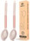 Paquete de 2 Cucharón de Silicona, Cucharas Grandes Solidas, Utensilios de Cocina para Mezclar, Cocinar, Servir y Freir Comida, Verduras, Salad（Oro rosa-Caqui）