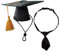 Pet Graduation Caps with Neck Tie Dog Quaste Cap Black Polyester Pet Cap for DIY Dogs Cats Holiday Costume Accessory