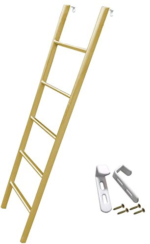 Hochbett Leiter Gold Etagenbettleiter Mit Haken & Anti-Rutsch-Pads, Einstellbar Erhöhte Leitern Für Schwere Leute, Für Wohnmobil/Loft/Bibliothek/Wohnheim