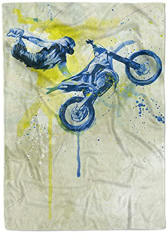 SplashArt Sport Handtuch Strandhandtuch Saunatuch Kuscheldecke Kunstvoll Motorrad Xgames Größe 140 x 70 cm