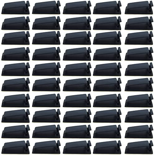Kabelclips,50 Stück Selbstklebende Kabelclips Kabel Management Draht Kabel Halter,Für PC Kabel,TV Kabel,Audiokabel Kabel,Home,Office (Schwarz)