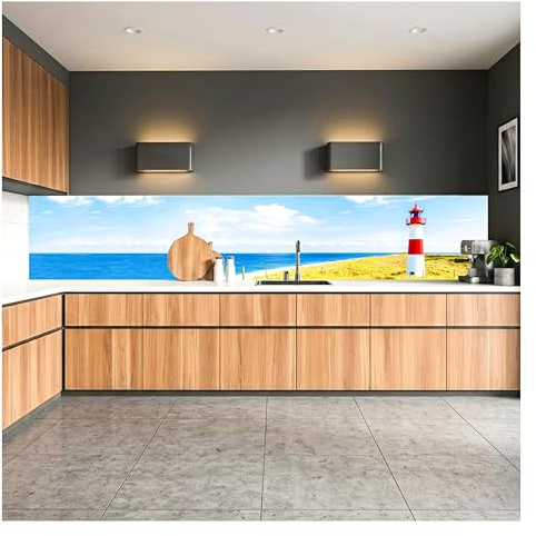 Dimex Küchenrückwand Folie Selbstklebend Leuchtturm 350 x 60 cm | Klebefolie - Dekofolie - Spritzschutz für Küche | Made in EU