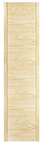 DecoMeister Lamellentür 494x1995 mm Holztür Natur mit geschlossenen Profilbretter für Schränke, Regale, Möbel aus Kiefer Holz unbehandelt einzeln