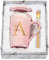 Joymaking Tazza da caffè personalizzata con lettere con motivo floreale, nome iniziale regali personali, tazza da caffè per donne, fidanzata, A – 400 ml, rosa