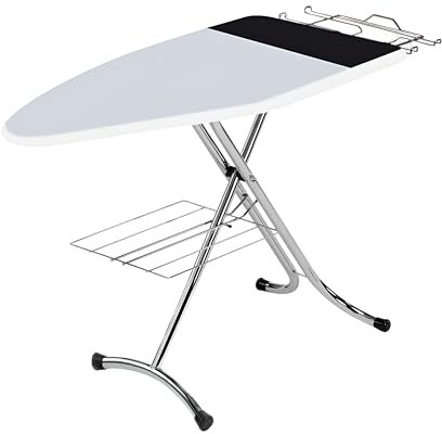 Luxor - Tabla de Planchar de Acero Cromado - Made in Italy - 123 x 48 cm - Cubierta Acolchada con Zona ignífuga