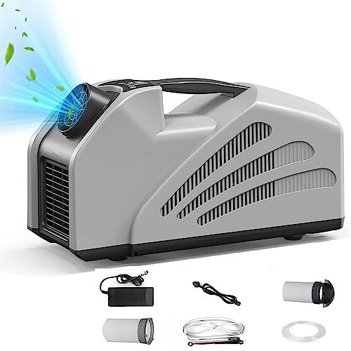 CHONGHAN Portable Camping Air Conditioner, 240W Mobile Tent Air Cooler,Dual Hose System, with 3 Wind Speed, for Outdoor Parties, Fishing, Car, Truck