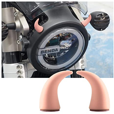 JNNJ 2Pcs Auto-Lenkrad Teufel Horn Dekoration Ornamente, Automotive Devil Horns Helm Für Auto, 3D Imp Devil Horn Auto Innenraum Dekoration Aufkleber(Rosa)