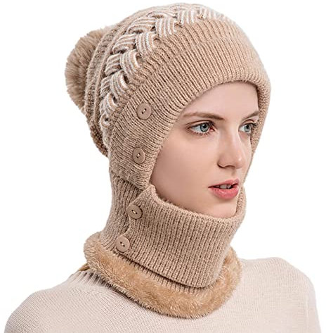 Winterweiche warm skimütze Damen Wollmütze Herren lustig,Damen Winter warme Strickmütze Wolle Skimütze Damen Seide gefüttert weich lässig warm Leichte Mütze winterhut Damen weiß Herren winterhut