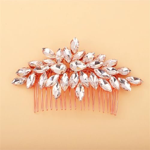 Brautschmuck, Strass, Haarkamm, Hochzeitskopf, Accessoires, Braut-Kopfschmuck, handgefertigt, Party-Tiaras, Roségold