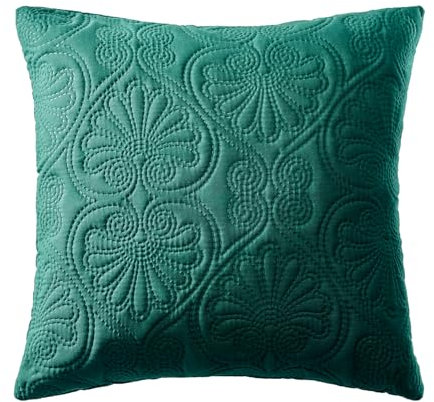 room99 Housse de Coussin Leila 45 x 45 cm Taie d'oreiller pour Coussins Canapé avec Fermeture éclair Invisible métallisée Vert foncé, 1 pièce
