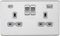13A 2G SP Switched Socket with Dual USB A+C (5V DC 4.0A shared) - Polished Chrome with Grey Insert
