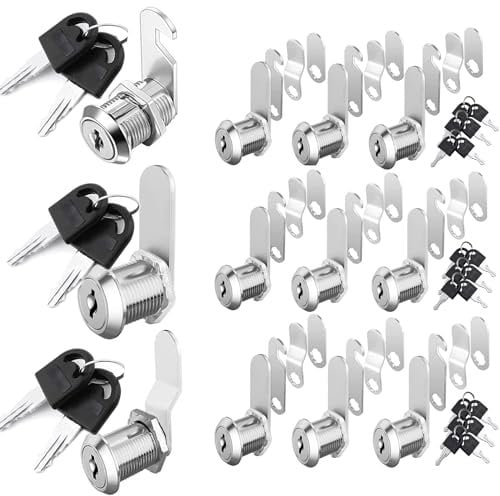Herbst 10pcs Cerraduras Taquillas con 4 placas de bloqueo diferentes, 30mm Cerradura Taquilla Vestuario con Llave, Cerradura Armario (10pcs, 30mm)