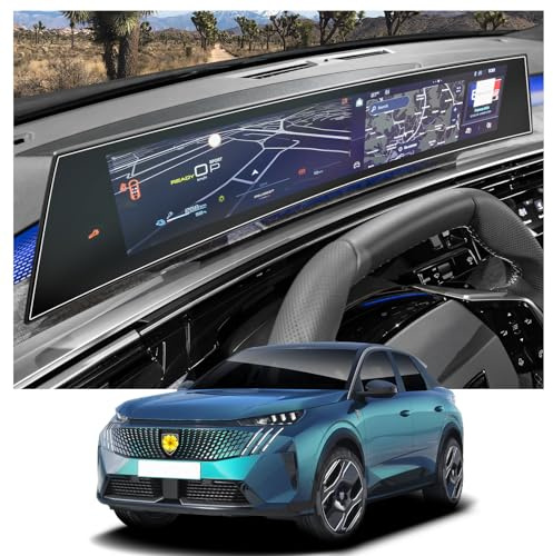 CDEFG Kompatibel mit Peugeot 3008 P64 E-3008 2024 I-Cockpit Navigation + Instrumententafel Schutzfolie 21 Zoll 4H Kratzfest GPS Displayschutzfolie Navi Folie E3008 GT Zubehör [2 Stück]