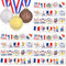 DPKOW Kit Supporter France 2024 Accessoires Jeux de 2024, 3 pièces medailles(Or, Argent et cuivre) + 20 Tatouages Ephemere, été Jeux de 2024 Goodies