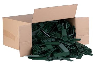 DECKLINE Abstandshalter Kunststoff - 1000 Stück - 34 x 100 x 5 mm - Set - Distanzklötze für Fußböden, Fenstern und Türen - Verglasungsklötze - Unterlegplatten - Fensterklötze