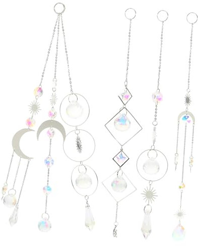 KITANDOVE 6stücke Teiliges Kristall Prisma Hängedekoration Regenbogen Suncatcher Anhänger Für Fenster Garten Hochzeiten Aus Haltbarem Kristall Für Stimmungsvolle Akzente