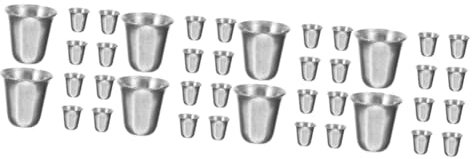 LABRIMP 40Pièces Tasse de Communion Portable Acier Inoxydable Lot de Cups Empilables pour Église et Célébrations Religieuses Mugs pour Communions et Cérémonies Religieuses