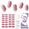 Unghie Gel Adesive UV - 28 Pcs Smalto Adesivo per Unghie Adesivi Unghie Gel Nail Stickers Full Wraps Lampada LED Adesivi per Unghie in Gel per Donne Ragazze Curati Con Lima per Unghie e Stick