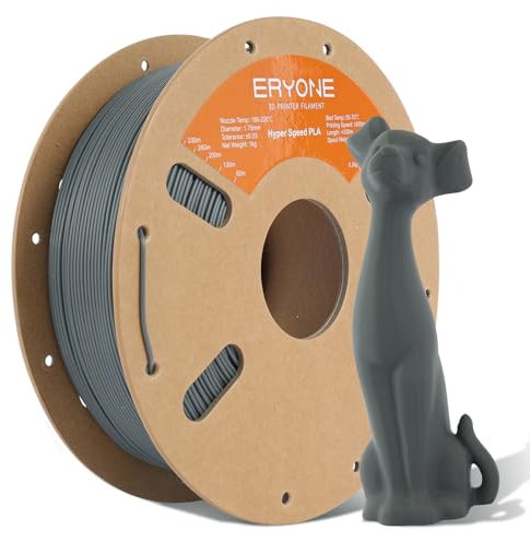ERYONE High Speed Filament PLA 1.75mm +/- 0.03mm, High Speed Filament PLA,Rapid PLA Filament, 3D printing filament, 30-600mm/s Hyper Speed PLA filament, 1kg (2.2LBS) / Spool, Grey