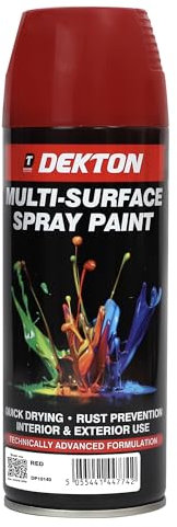 Dekton Quick-Dry Aerosol Spray Paint, Interior And Exterior Usage – Paint Red for Metal, Wood, and Plastic |Rust Prevention|Ideal for Fixtures Furniture's Components Projects