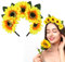 Sonnenblumen Haarreif Blumenkranz Haare, Haarreif Sonnenblume Kinder Sonnenblumen Stirnband Fasching Damen, Haarreifen Sonnenblumen Karneval Blumen Kopfschmuck Kostüm Damen Accessoire (Haarreif -1)