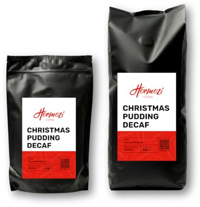 Freshly Roasted Hormozi Coffee - Christmas Pudding Flavoured Decaf Coffee Beans 250g - Medium Roast