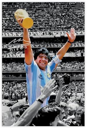 bacrhjlb Diego Maradona Poster auf Leinwand, Wandkunst, Dekordruck, Bild Gemälde für Wohnzimmer, Schlafzimmer, Dekoration, 50 x 75 cm