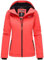 MARIKOO leicht gefütterte Damen Übergangsjacke kurz Outdoor-Jacke mit Jersey-Innenfutter und großer Kapuze Brombeere Coral Pink Gr. L